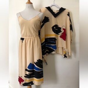 Karie Patterson for Sansappelle abstract Mondrian style painted dress and blouse